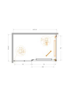 Душевой уголок CEZARES LUX-AH-FS-11-130/80-C-CR хром